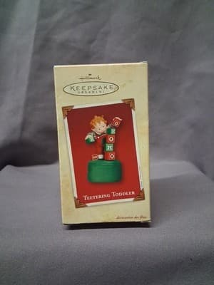Hallmark Keepsake 2002 Christmas Ornament Teetering Toddler in Original Box