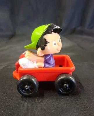 Vintage 1994 Bobby's World McDonald's Happy Meal Toy Bobby riding Red Wagon