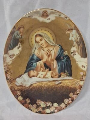 Franklin Mint Heirloom Mary The Blessed Mother 24 Carrot Gold Plate RA1361