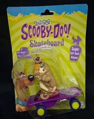 NEW Warner Brothers Scooby Doo & Shaggy Pull Back Skateboard 1998 Boley