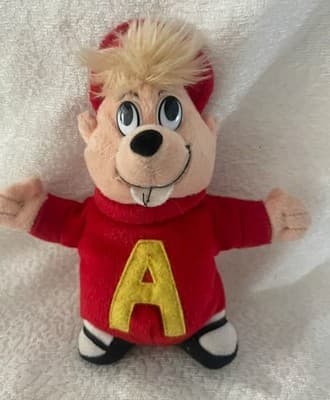 VTG GEMMY ALVIN THE CHIPMUNK "DON'T BE LATE" FOR CHRISTMAS BEAN BAG PLUSH-READ!