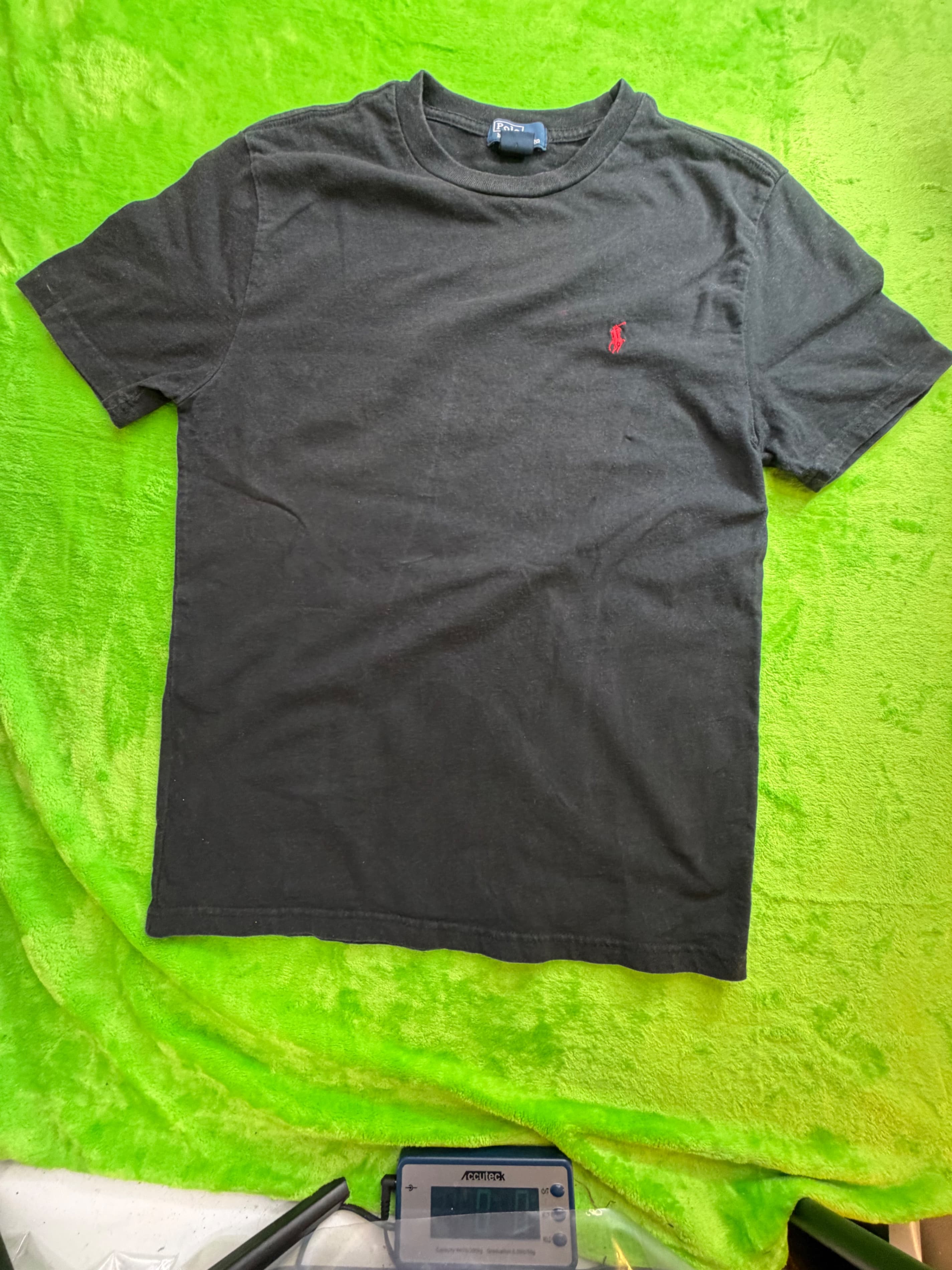 Polo Ralph Lauren Boys Crewneck T-Shirt Sz L 14-16 Black Red Pony