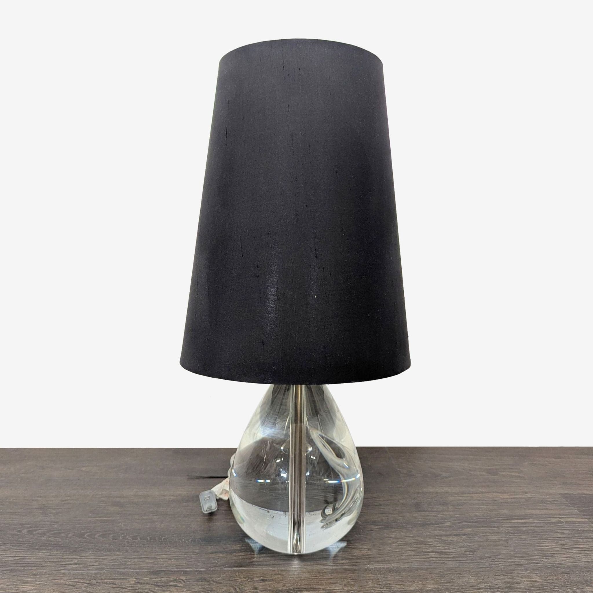Jonathan Adler Claridge Lead Crystal Table Lamp with Black Shade