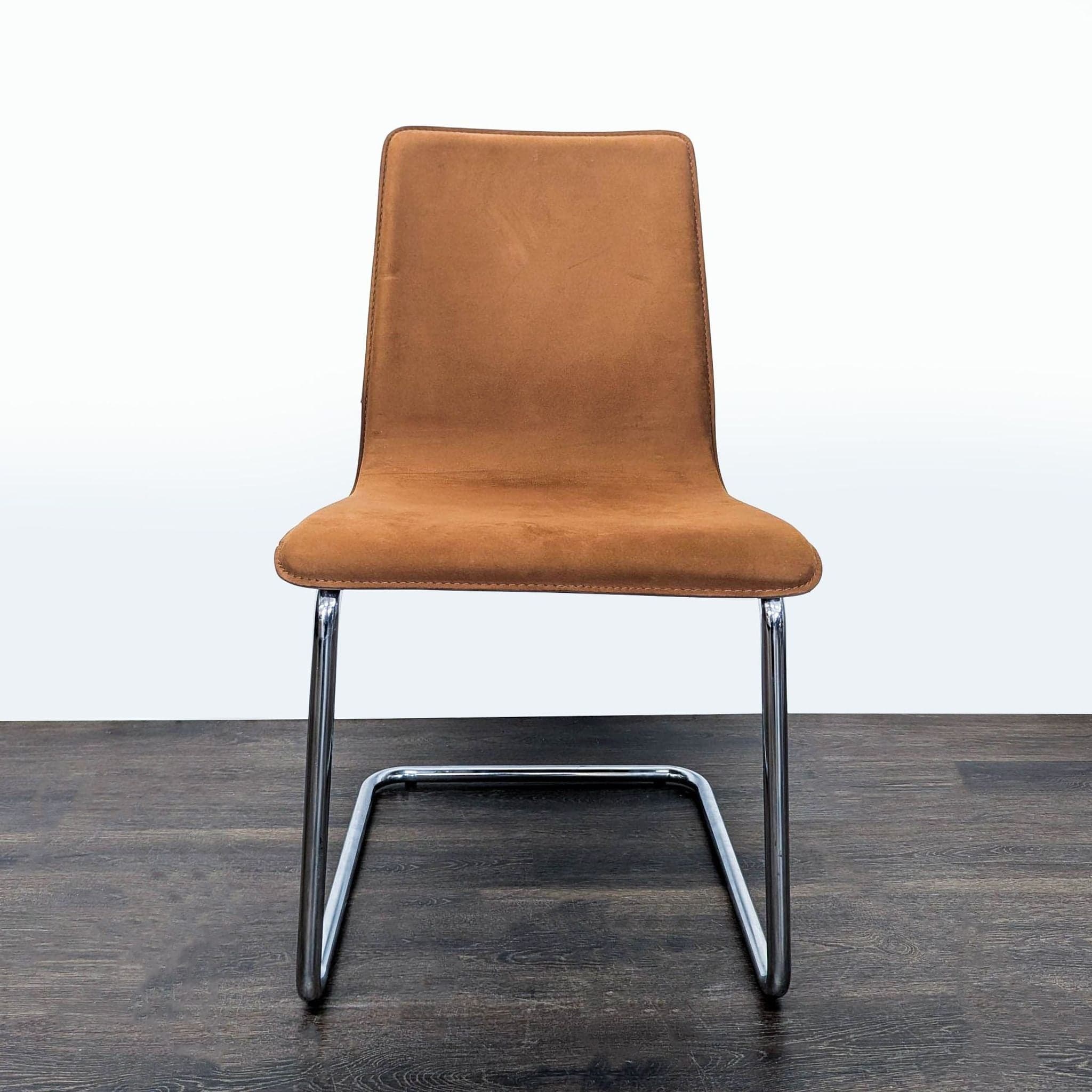 CB2 Leather/Suede Dining Chair on Chrome Frame