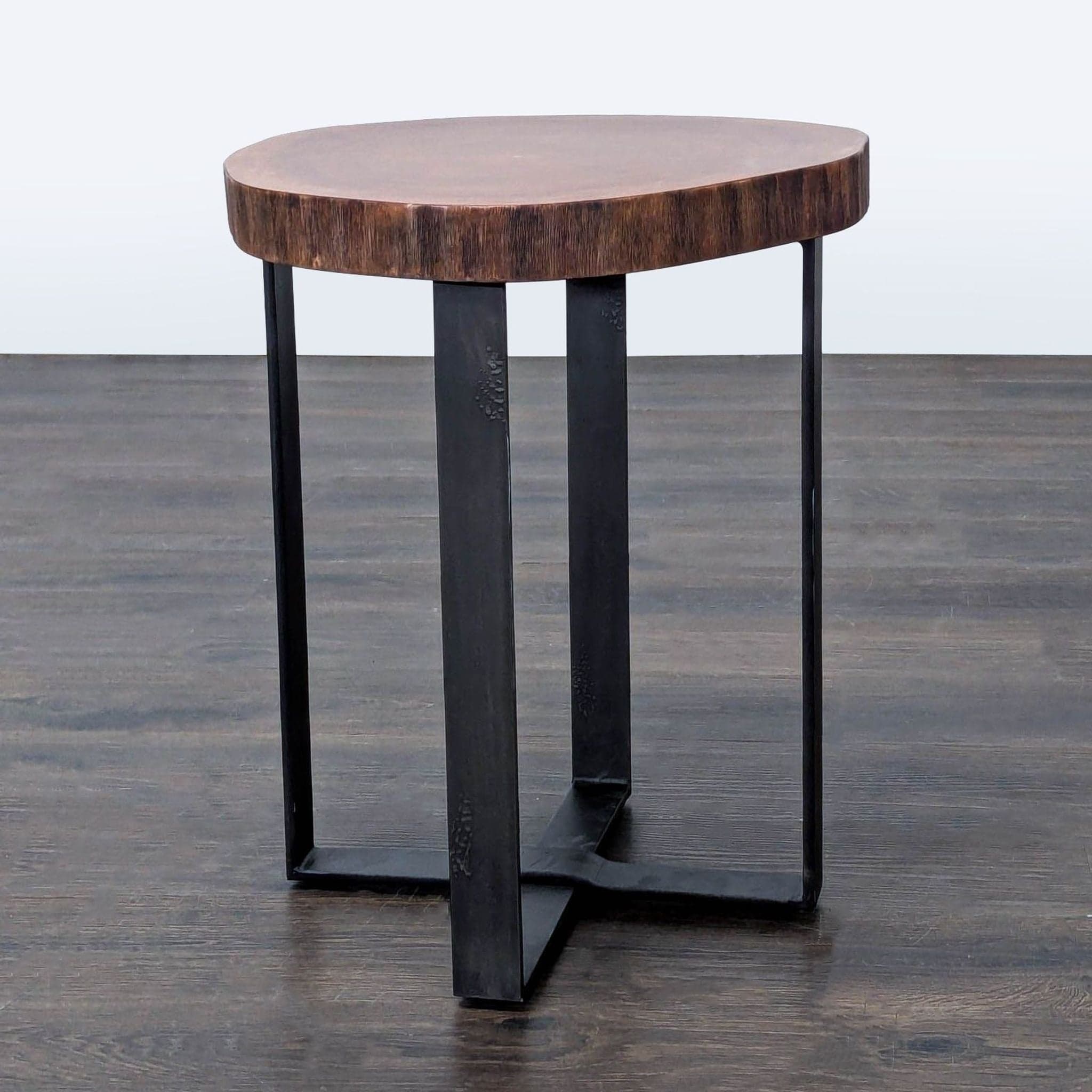 Pottery Barn Live Edge Accent Table on Steel Base