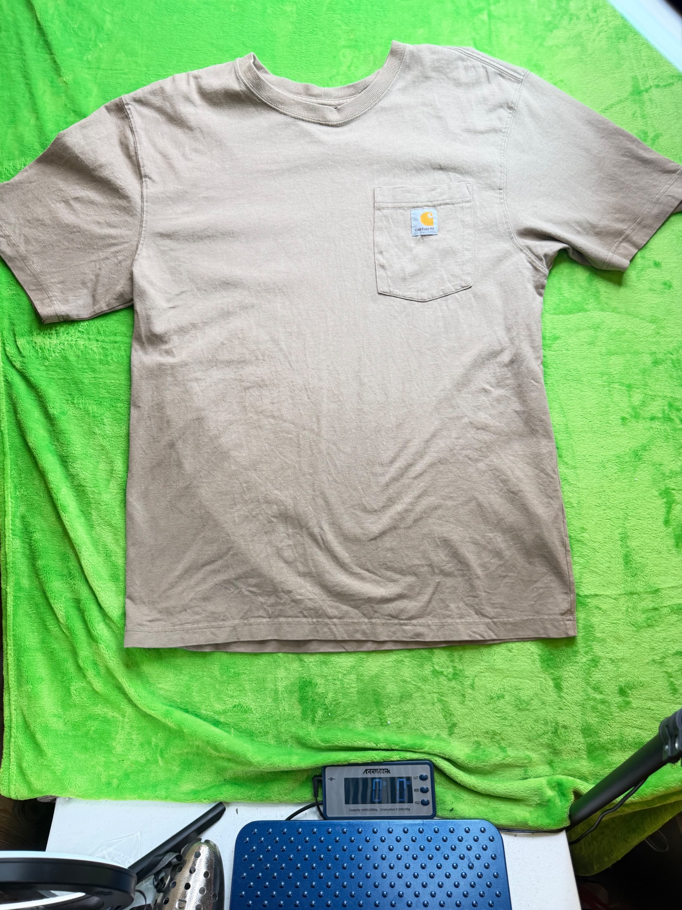 Carhartt Original Fit Pocket T-Shirt Mens Sz M Tan Khaki K87