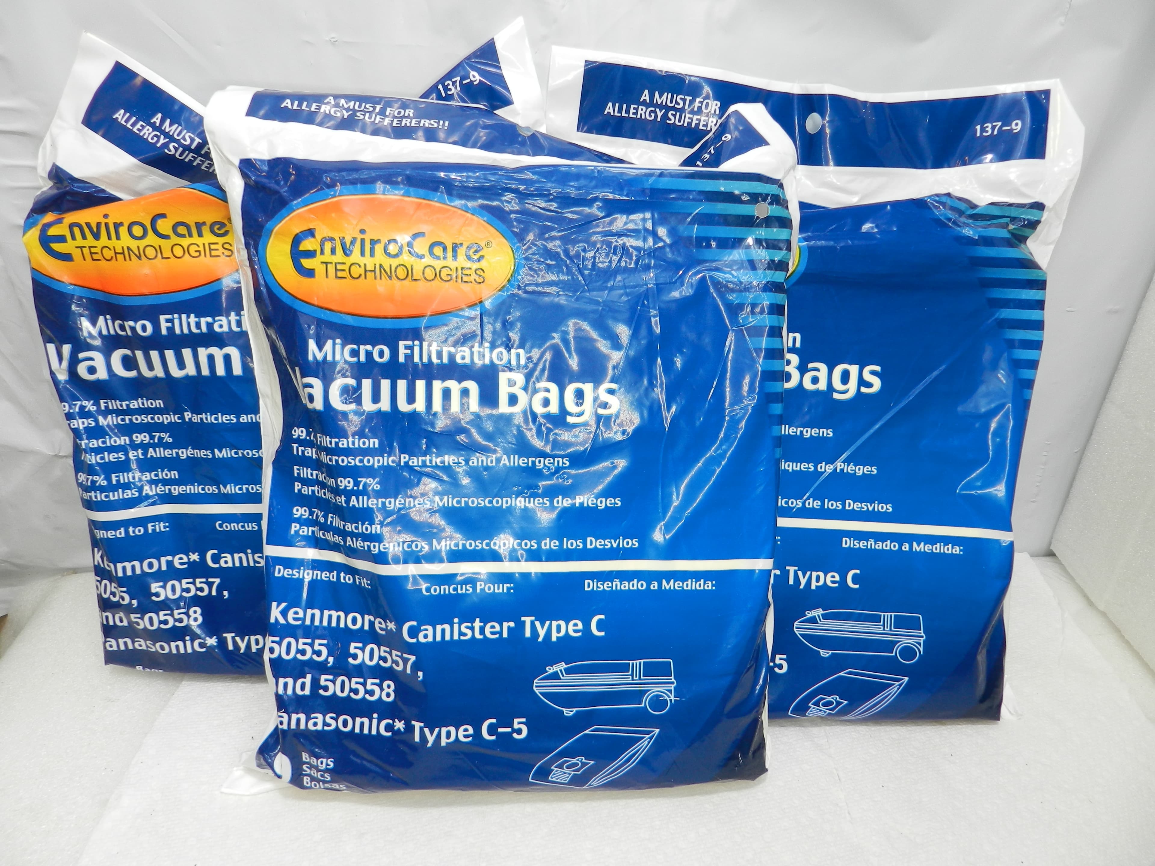 27 Bags EnviroCare Kenmore Micro Filtration Canister C Vacuum Bags 137-9 (N35K)