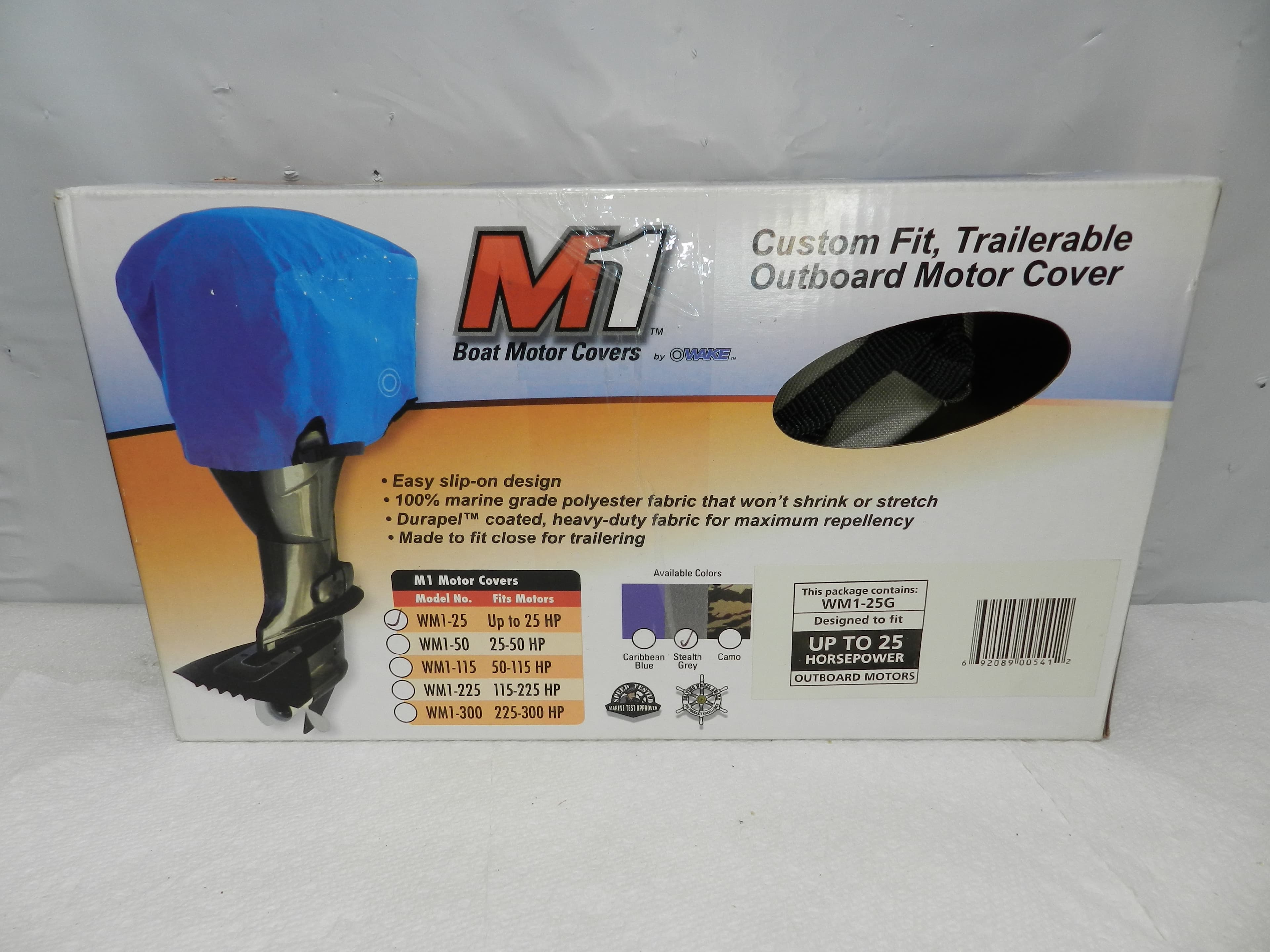 Wake "M1" Boat Motor Cover Outboard Trailerable Marine Grade Engine 25HP (N45K)