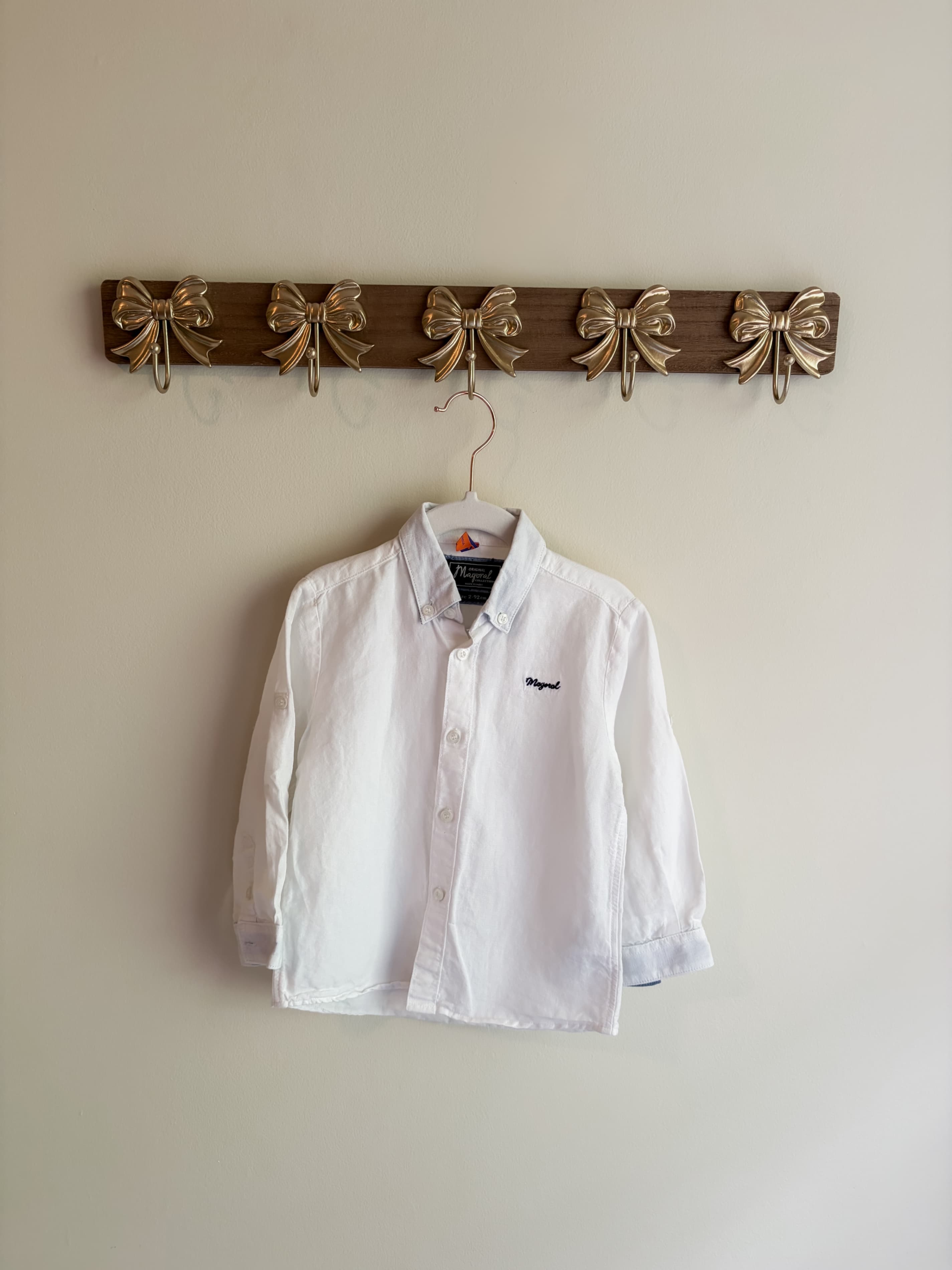 Mayoral Boys White Long Sleeve Shirt Size 3-4 years