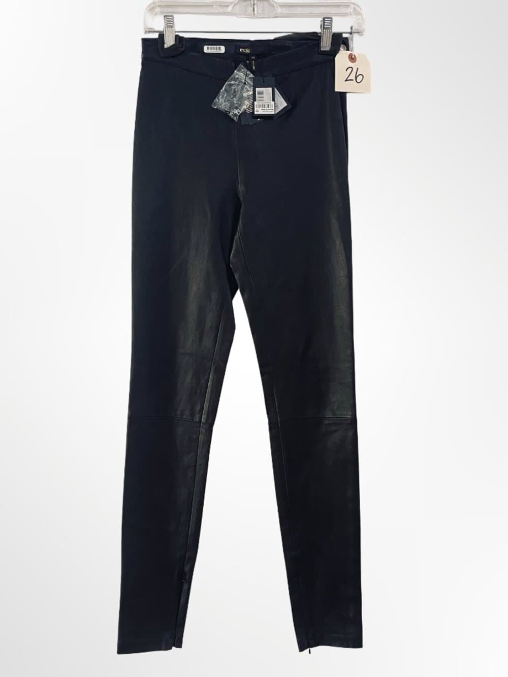 Maje H15SMARTO Black Stretch Leather Leggings