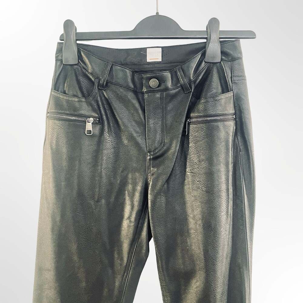 Hugo BOSS Sombrella Faux Leather Skinny Moto Trousers