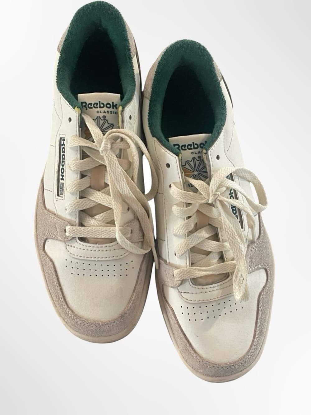 Reebok Phase Court Men's White & Green Low-Top Sneakers in 7