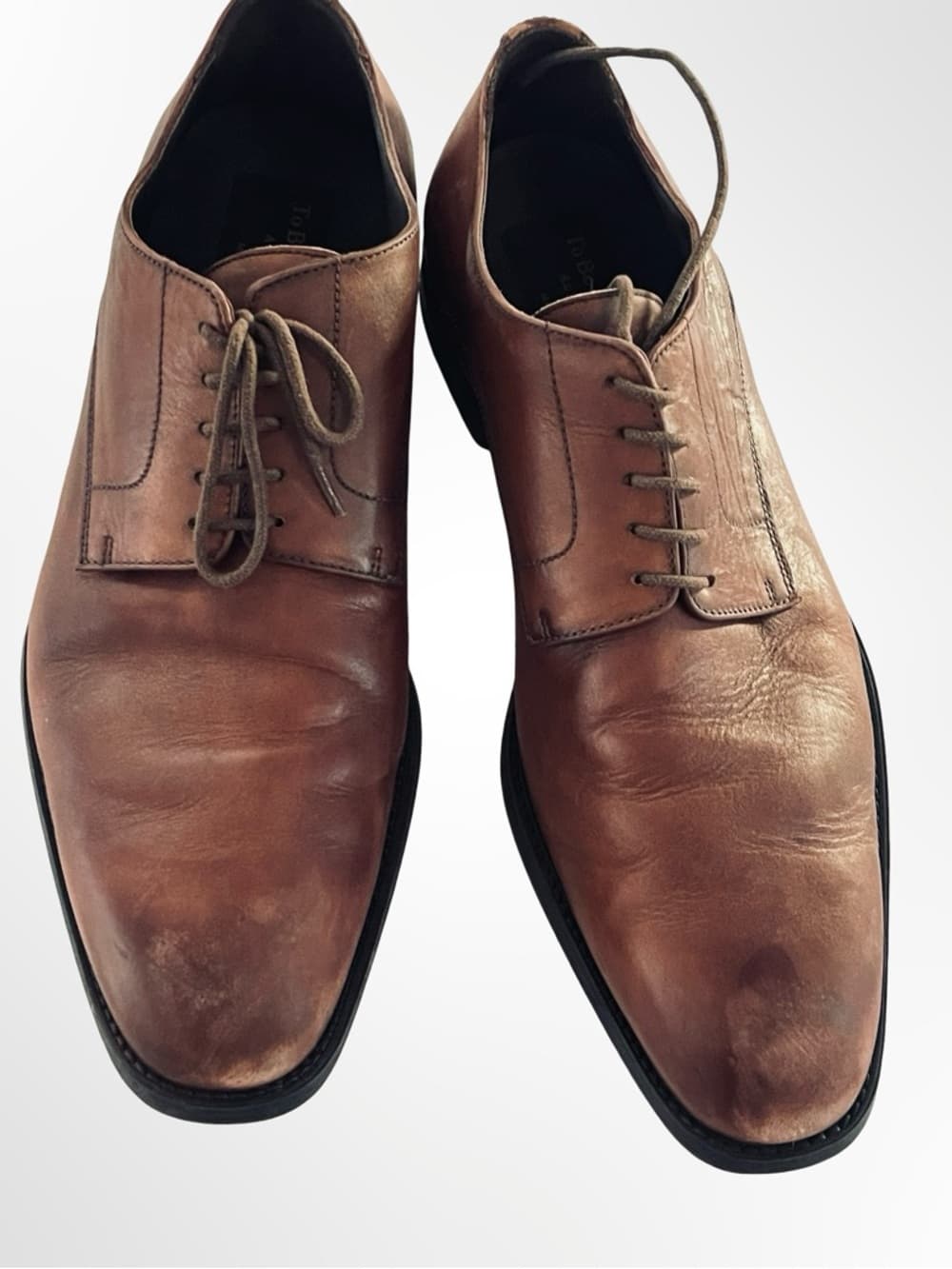 To Boot Cognac Brown Leather Derby Shoes