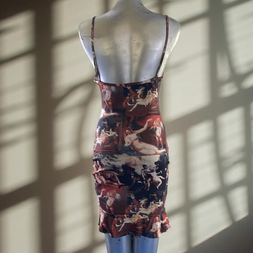 Unbranded Artistic Print Spaghetti Strap Dress Size 2