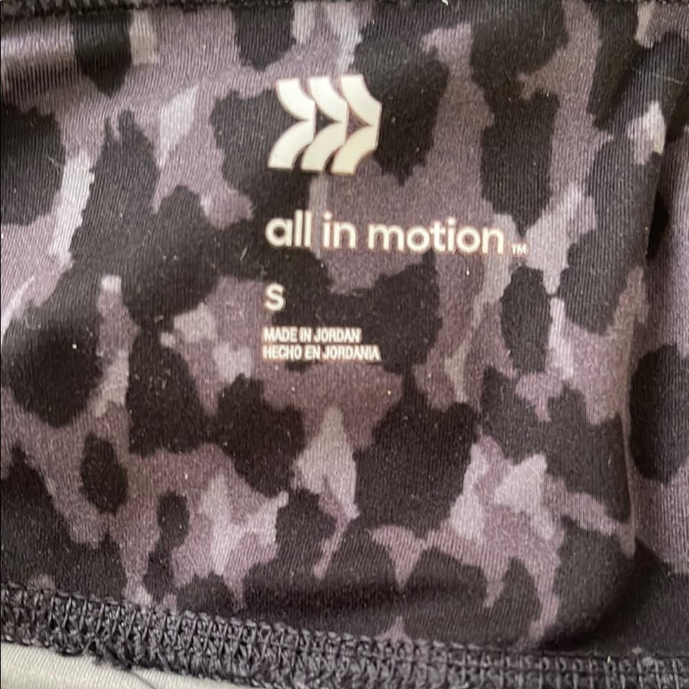 All In Motion Black Patterned Leggings with Mesh Detail - size S