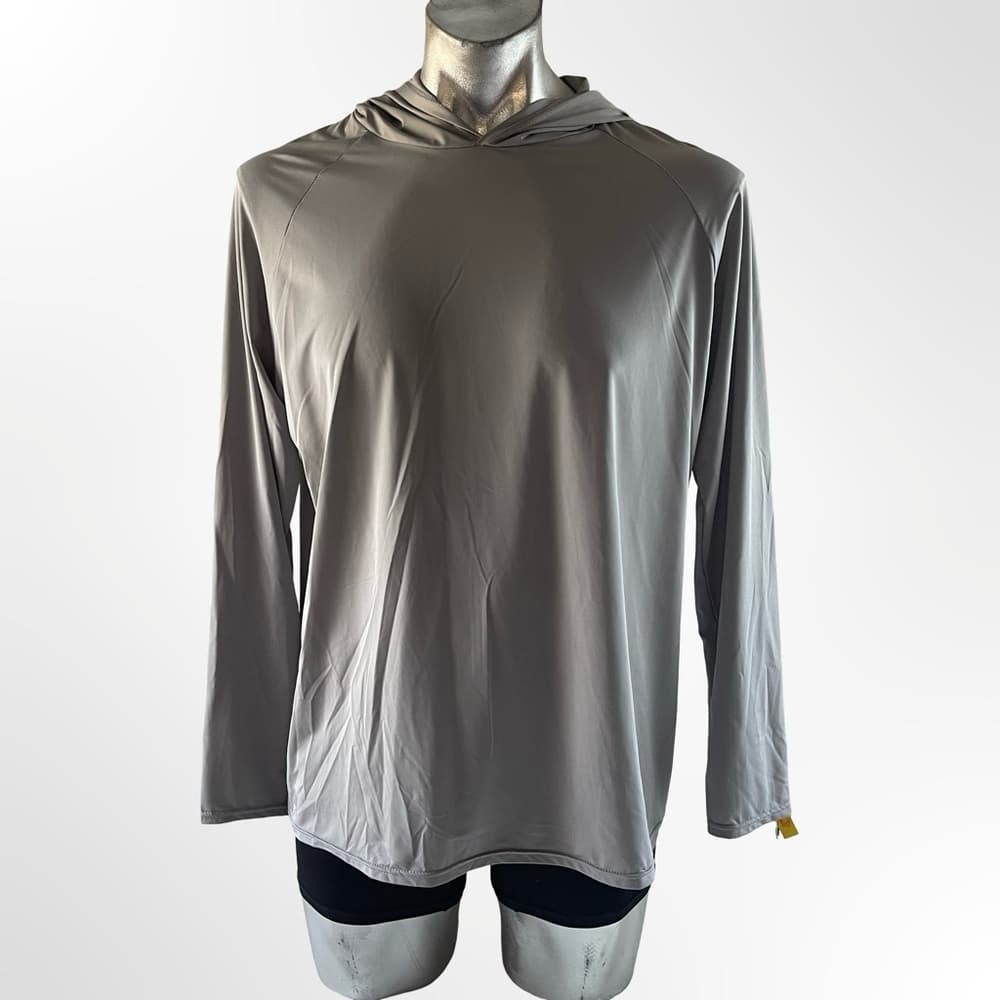 Two RE Red and Gray Hooded Long Sleeve Training Shirts Size M