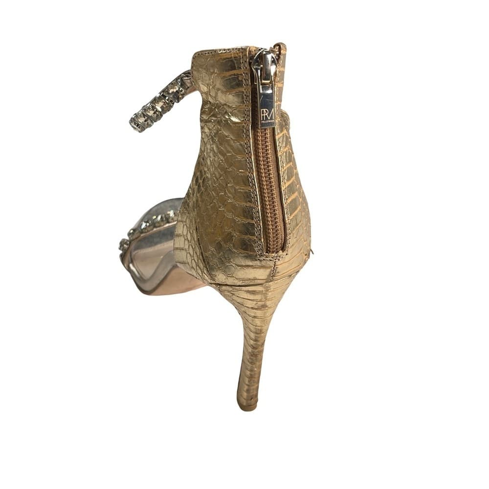 Pelle Moda Heels in Snakeskin and Gold - Size 8 1/2 - Previously Worn!