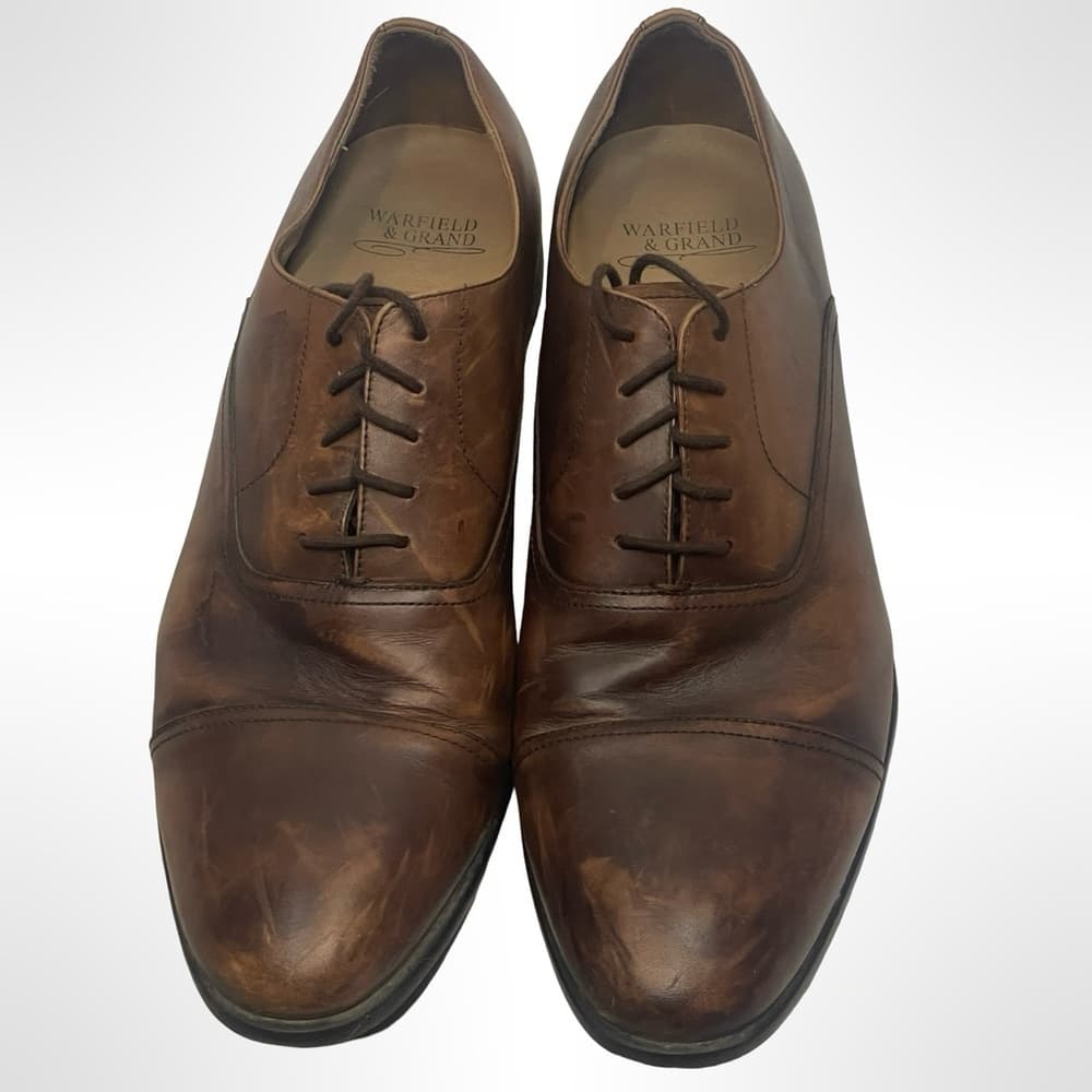 Warfield & Grand Dark Brown Leather Oxfords in size 12
