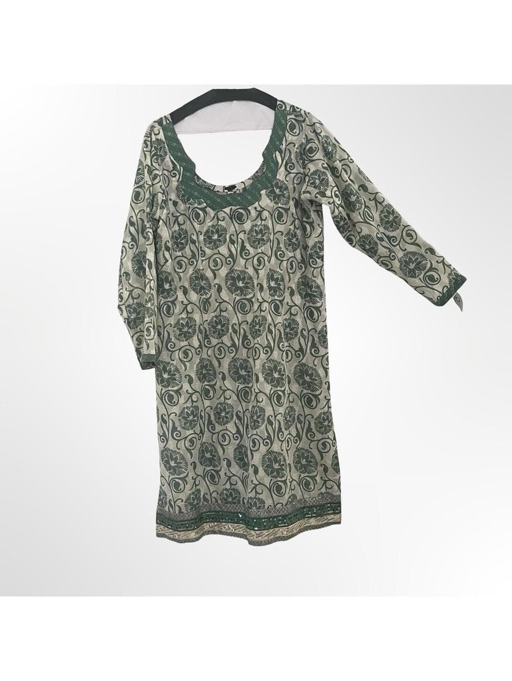 Women's Green Floral Tunic Dress In size Large to XL