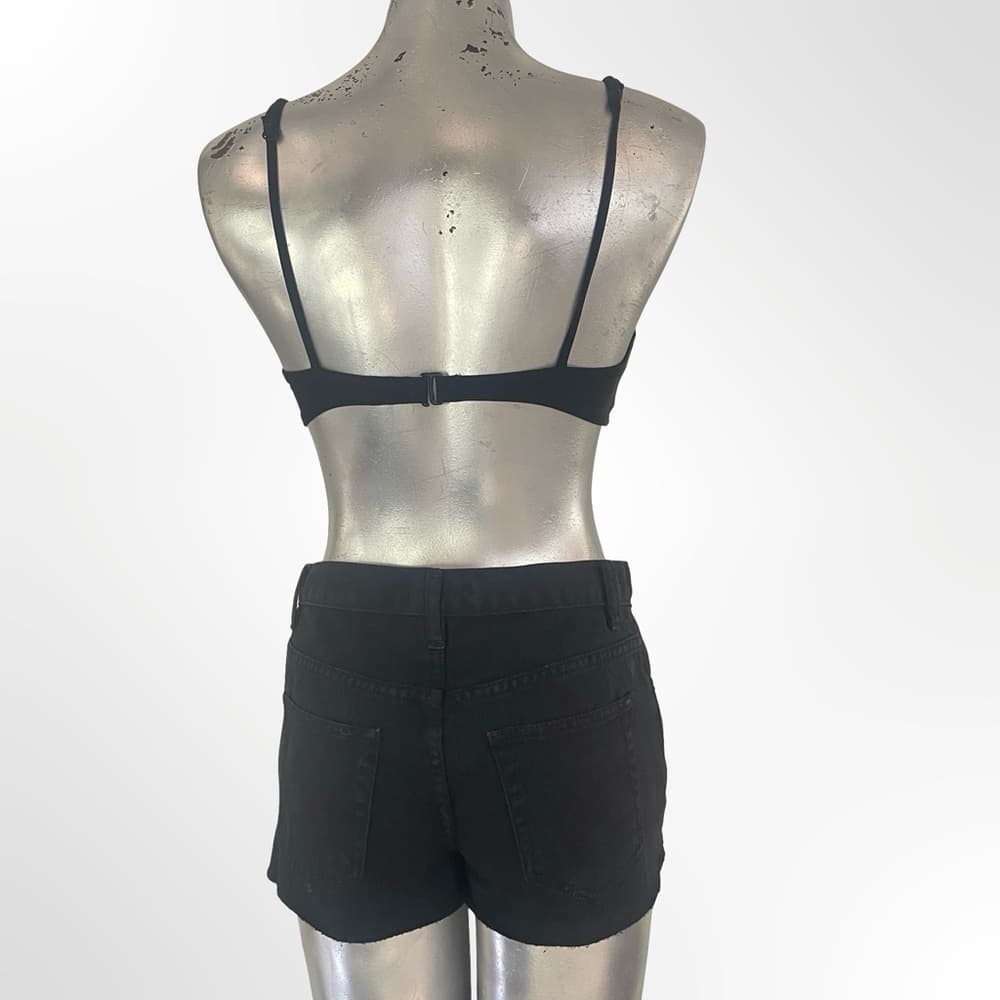 Forever 21 Black Rhinestone & Studded Denim Shorts & Top