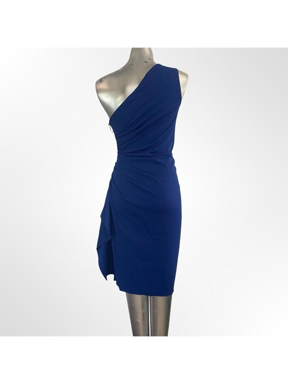 Elegant Aida One-Shoulder Blue Dress