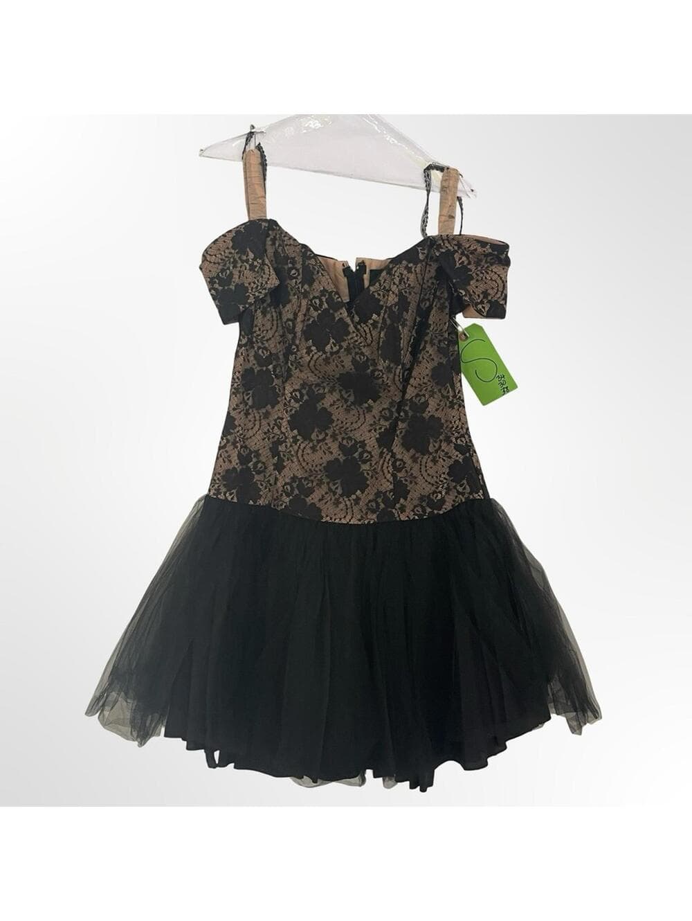 De Laru Black and Tan Lace Tulle Dance Costume Dress in 11
