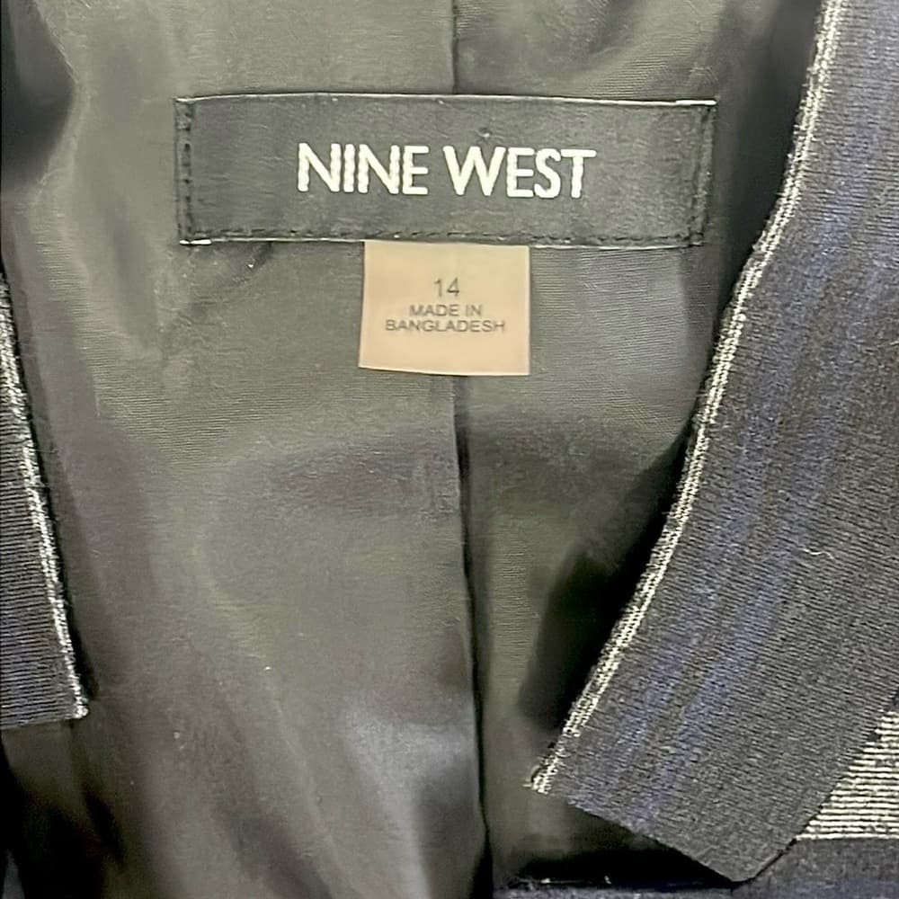 Nine West Women's Striped Black,Navy and Gray Blazer size 14