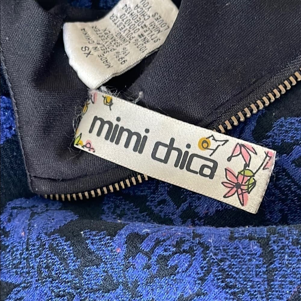 Mimi Chica Elegant Blue Floral Dress size XS