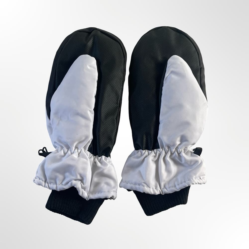Skiing Black and White Mittens size M-L