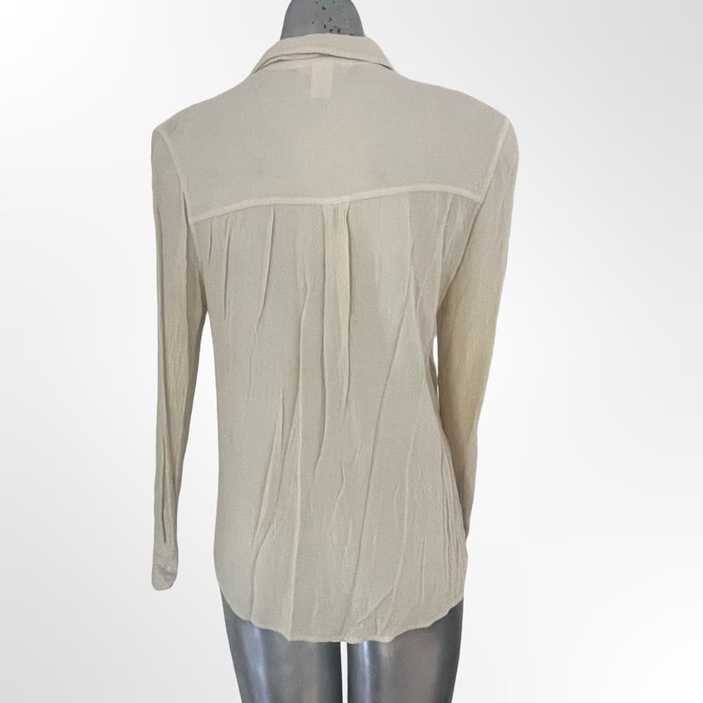 H&M Cream Button-Down Long Sleeve Shirt