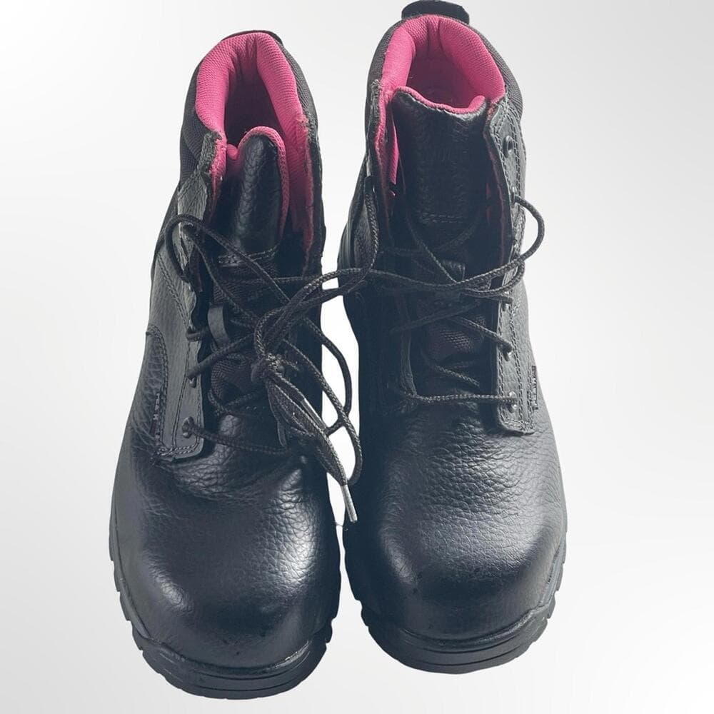 Wolverine Women's Black and Pink Steel Toe Boots
