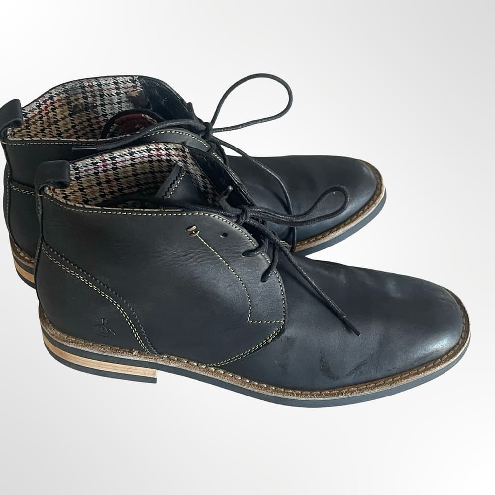 Original Penguin Black Leather Chukka Boots in size 9.5