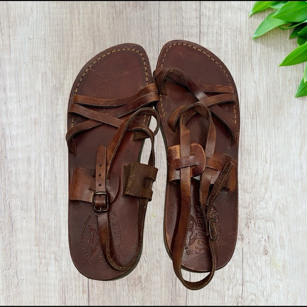 Camel "Jesus" Brown Leather Sandals size 11.5/12