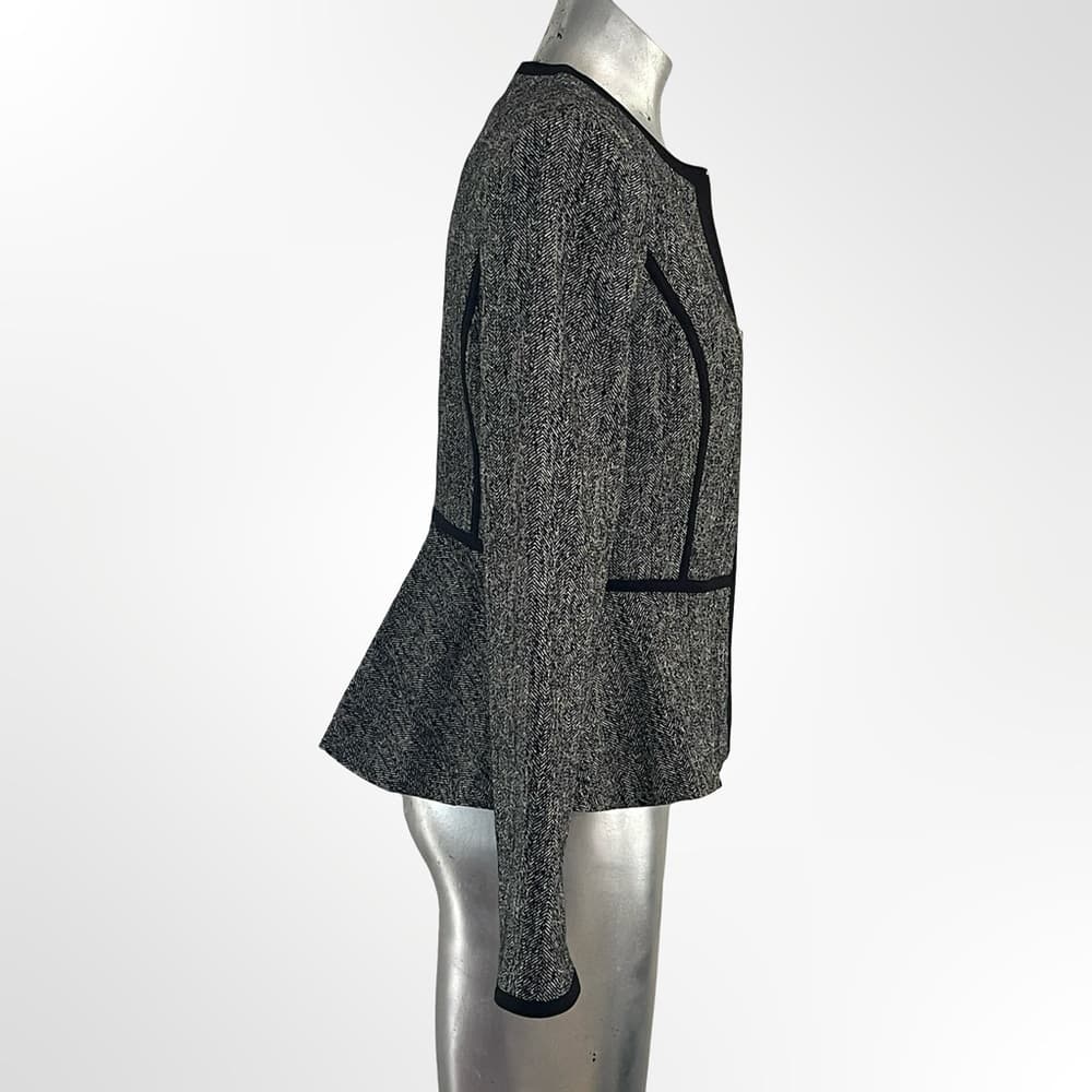 DKNY Black and Gray Textured Blazer in Size 6 - NWOT