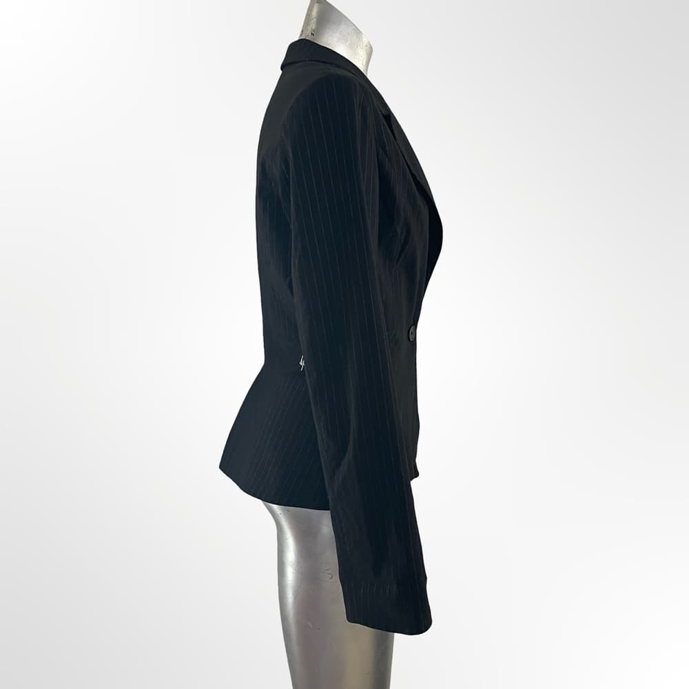 Split Women's Black Pinstripe Blazer in size L