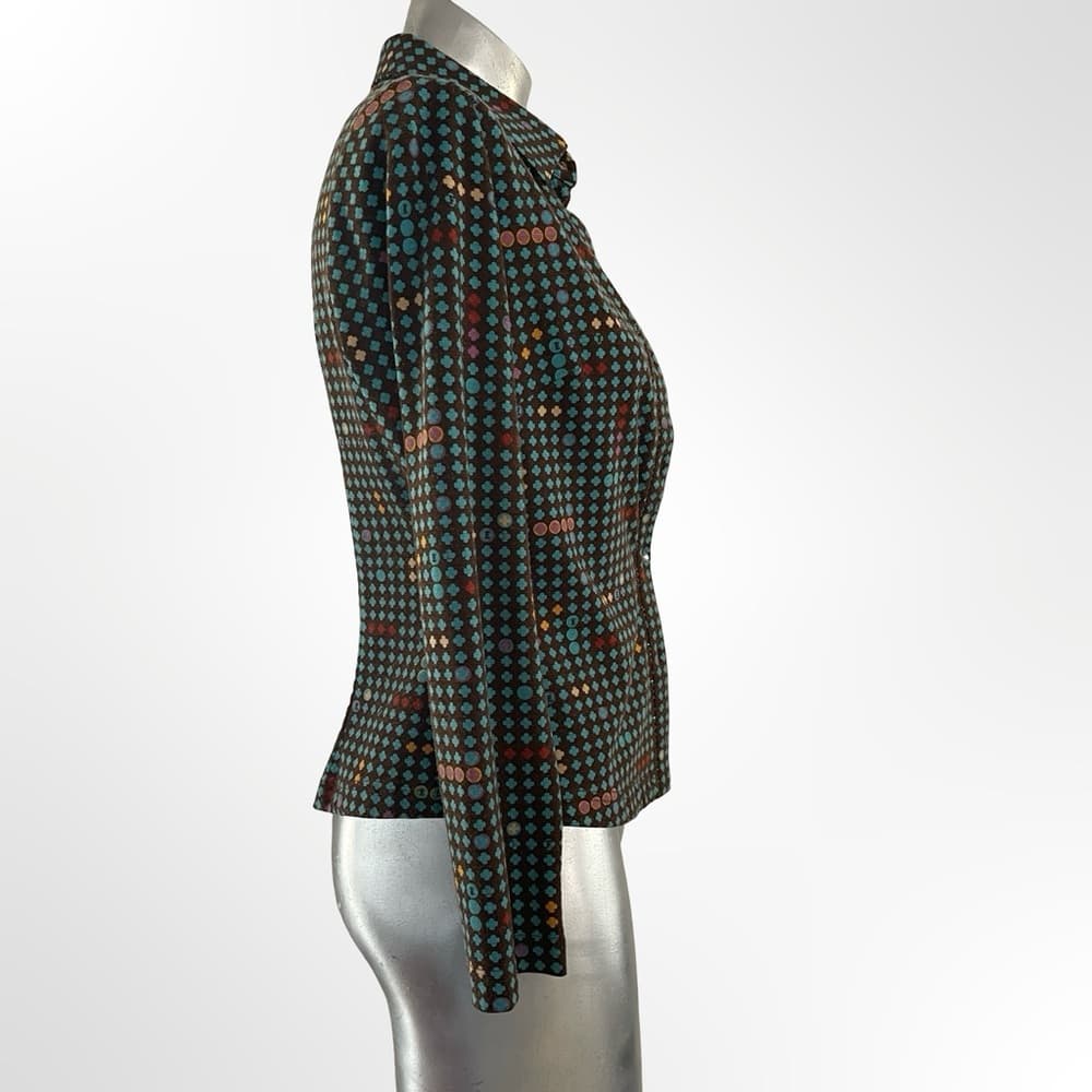 Vintage Stylish Green Polka Dot Women's Jacket in size M