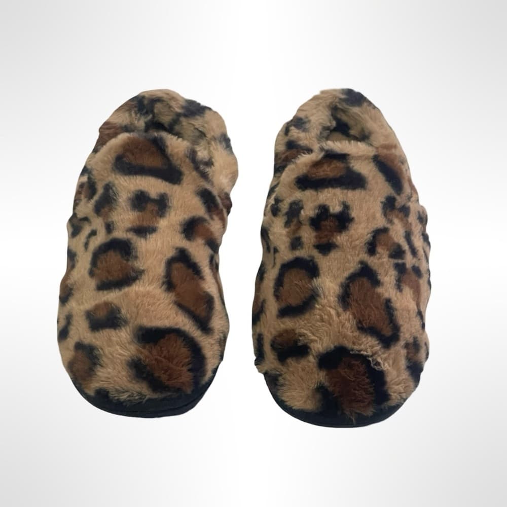Jessica Simpson Leopard Print Fuzzy Slippers size 7.5