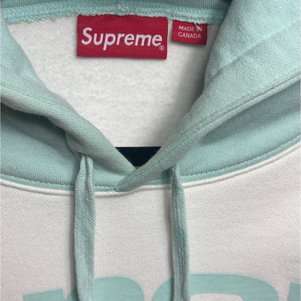 Supreme Split Logo Hoodie (Mint/White)