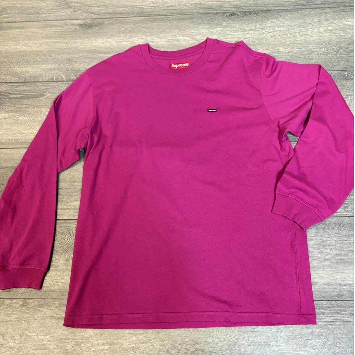 Supreme Small Box Logo Long Sleeve Tee Pink Magenta Large Authentic