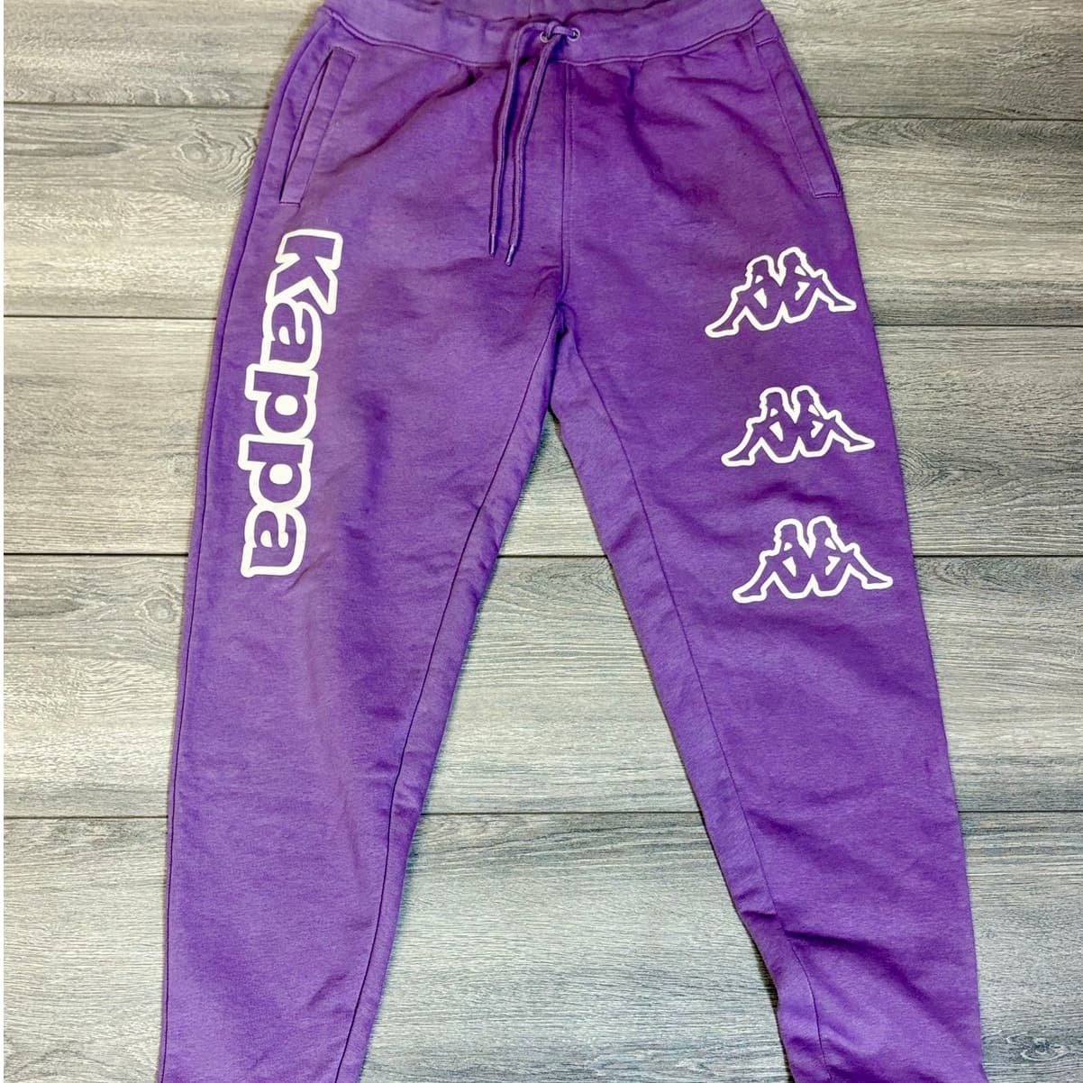Kappa Logo Jogger Sweatpants Purple Size Large Streetwear Track Pants