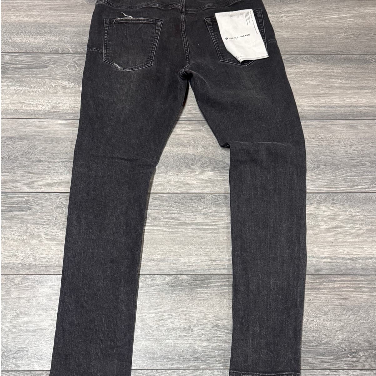 Purple Brand Black Overspray Jeans – Black Paint Splatter (Low Rise Skinny)