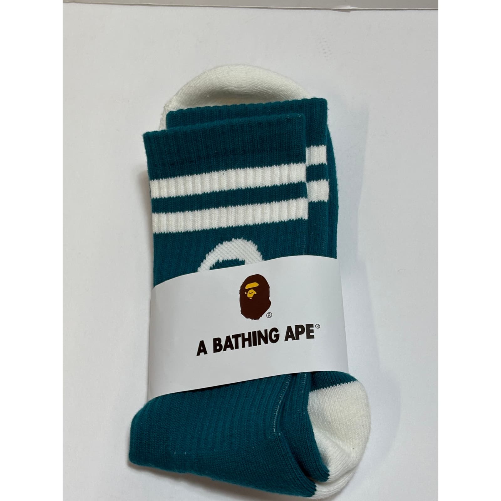 BAPE Teal Socks (Teal/White Stripes)
