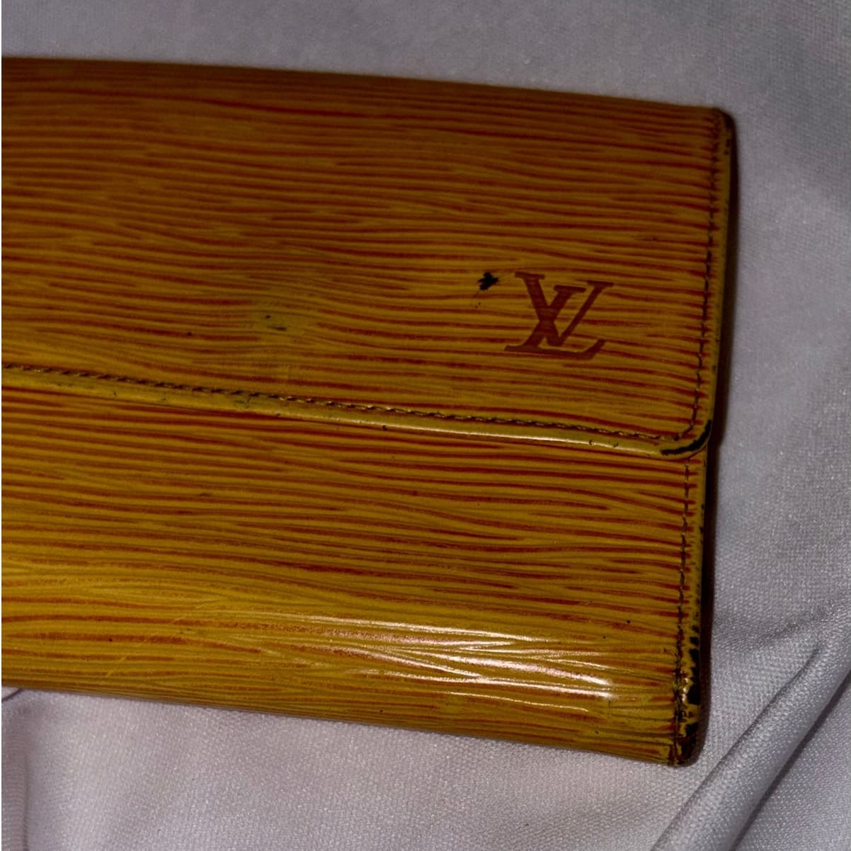 Louis Vuitton Epi Leather Wallet Yellow Purple Authentic w/ Certificate