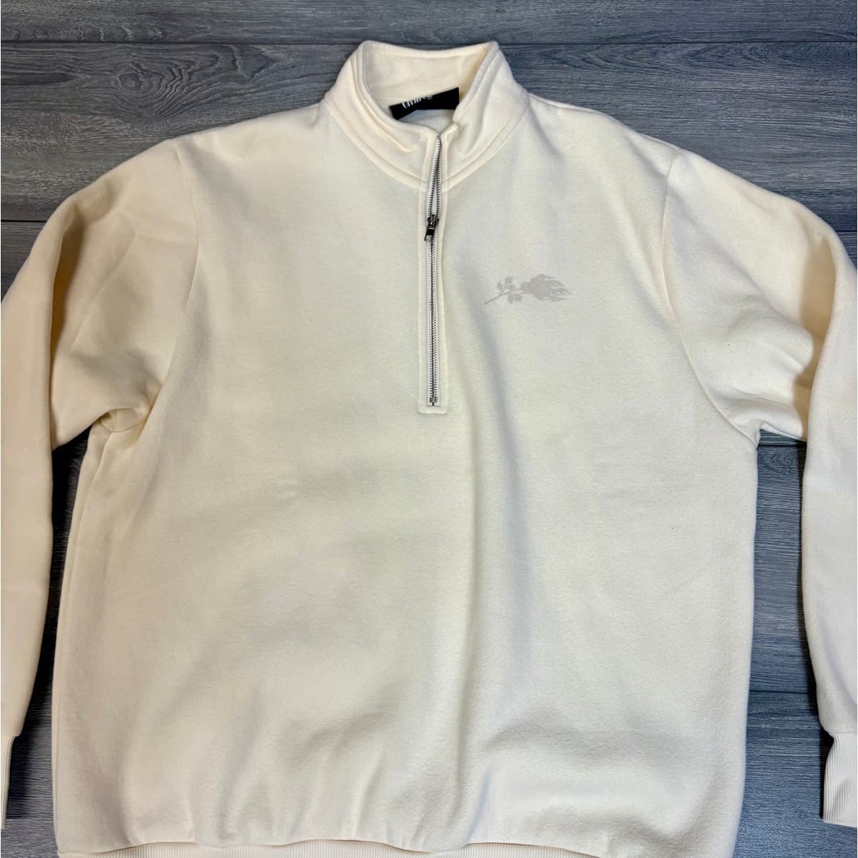 Civil Regime Quarter Zip Sweatshirt Cream Off-White Brand New Streetwear