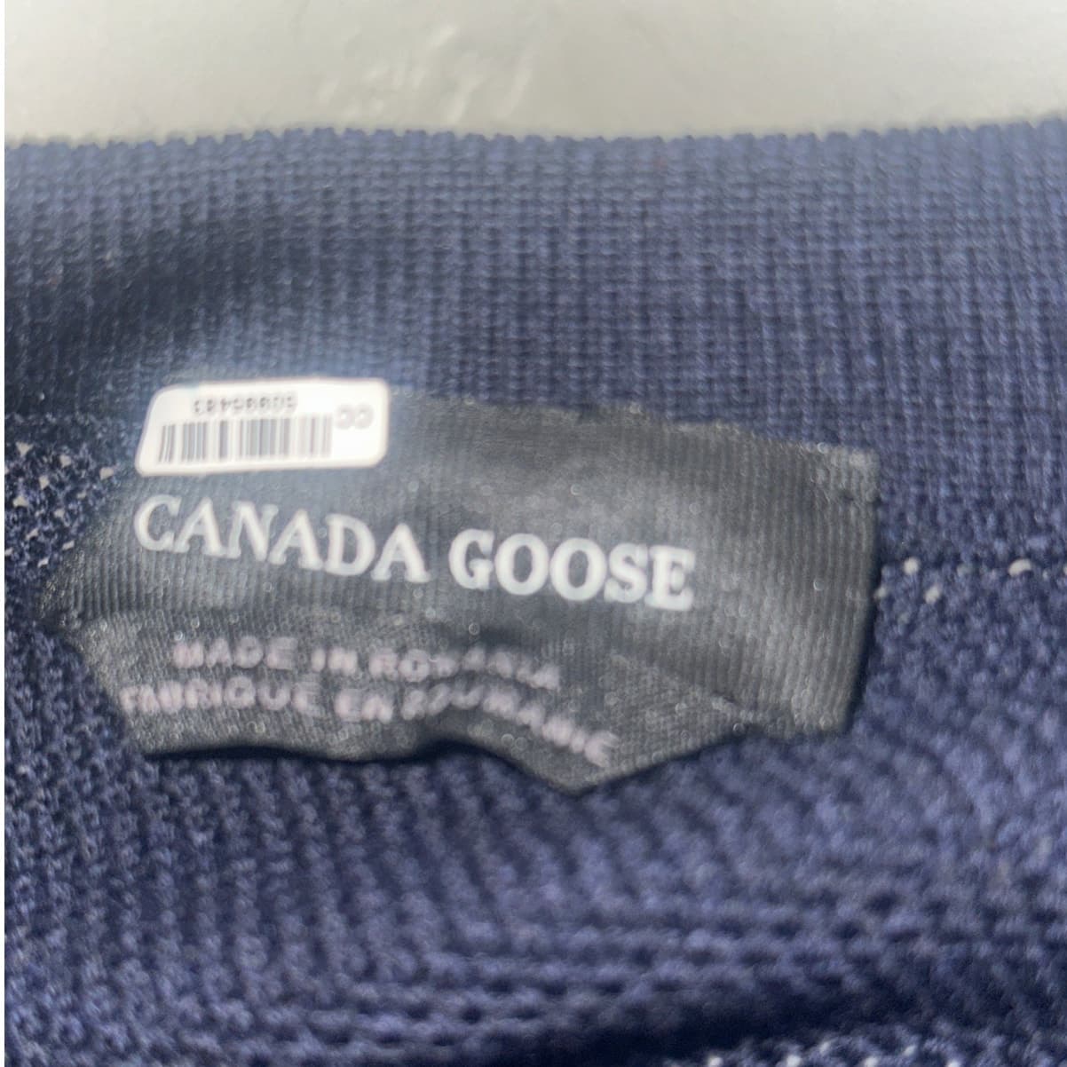 anada Goose Knit Sweater Navy Mens Large Made in Romania