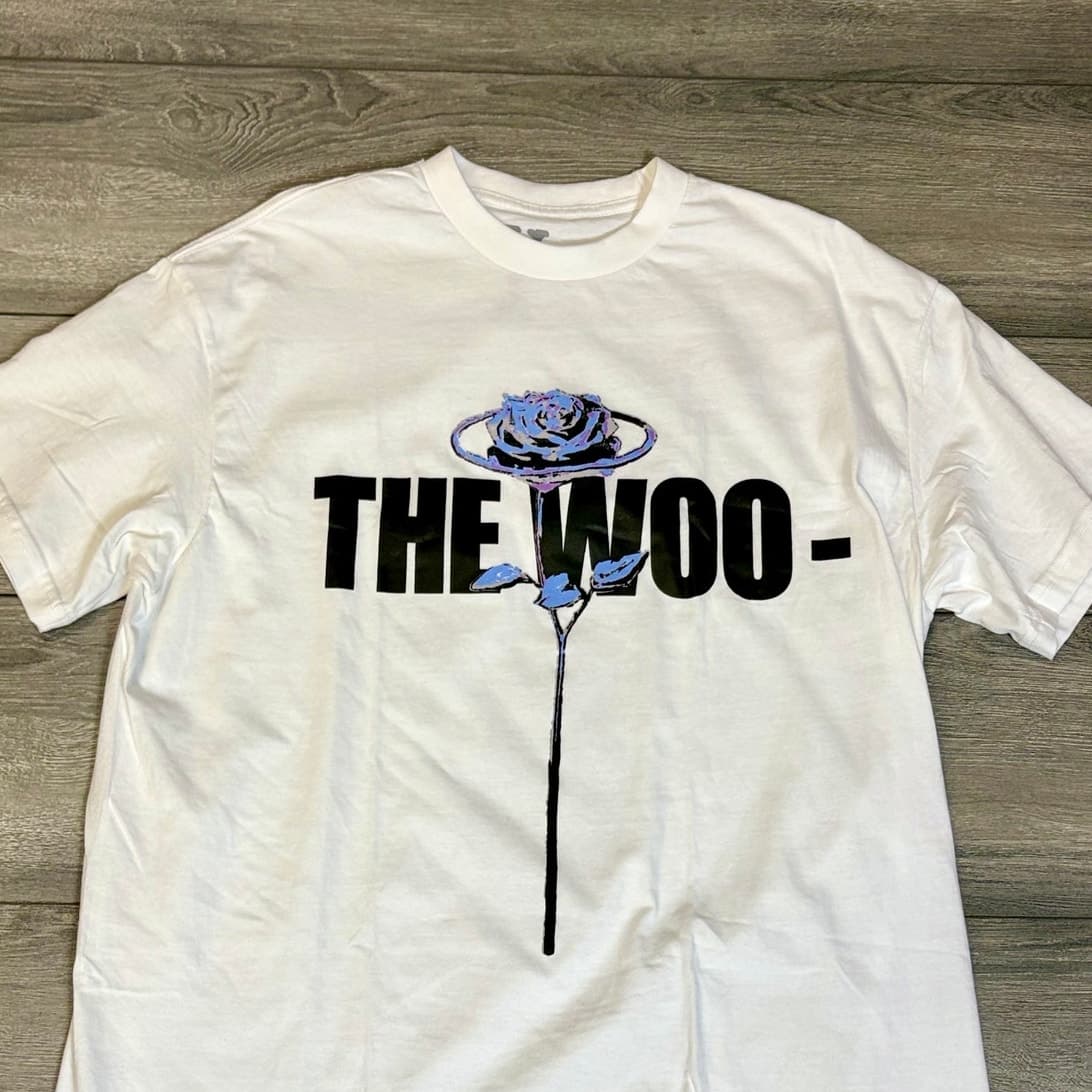 Vlone “The Woo” Pop Smoke Rose Tee (White) Size XL