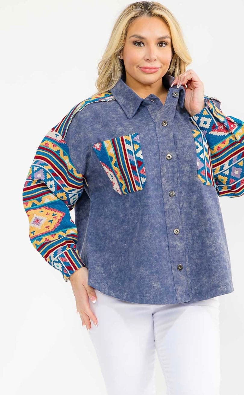 Wander Free Denim Shirt - 3X