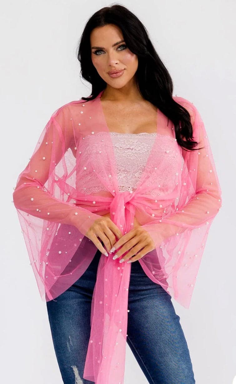 Blush Stardust Tie Top - Small