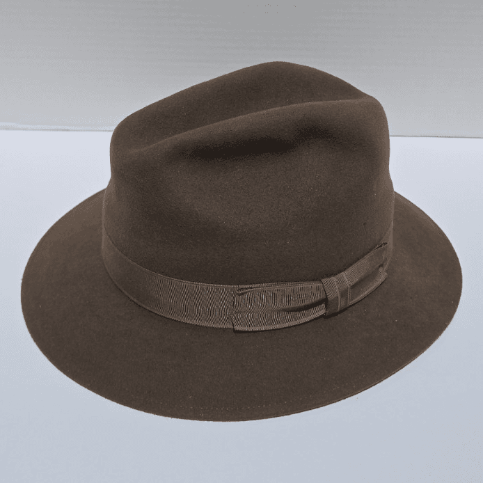Robert Hall Men's Brown Solid Pattern Fedora Hat, Size 7 1/2