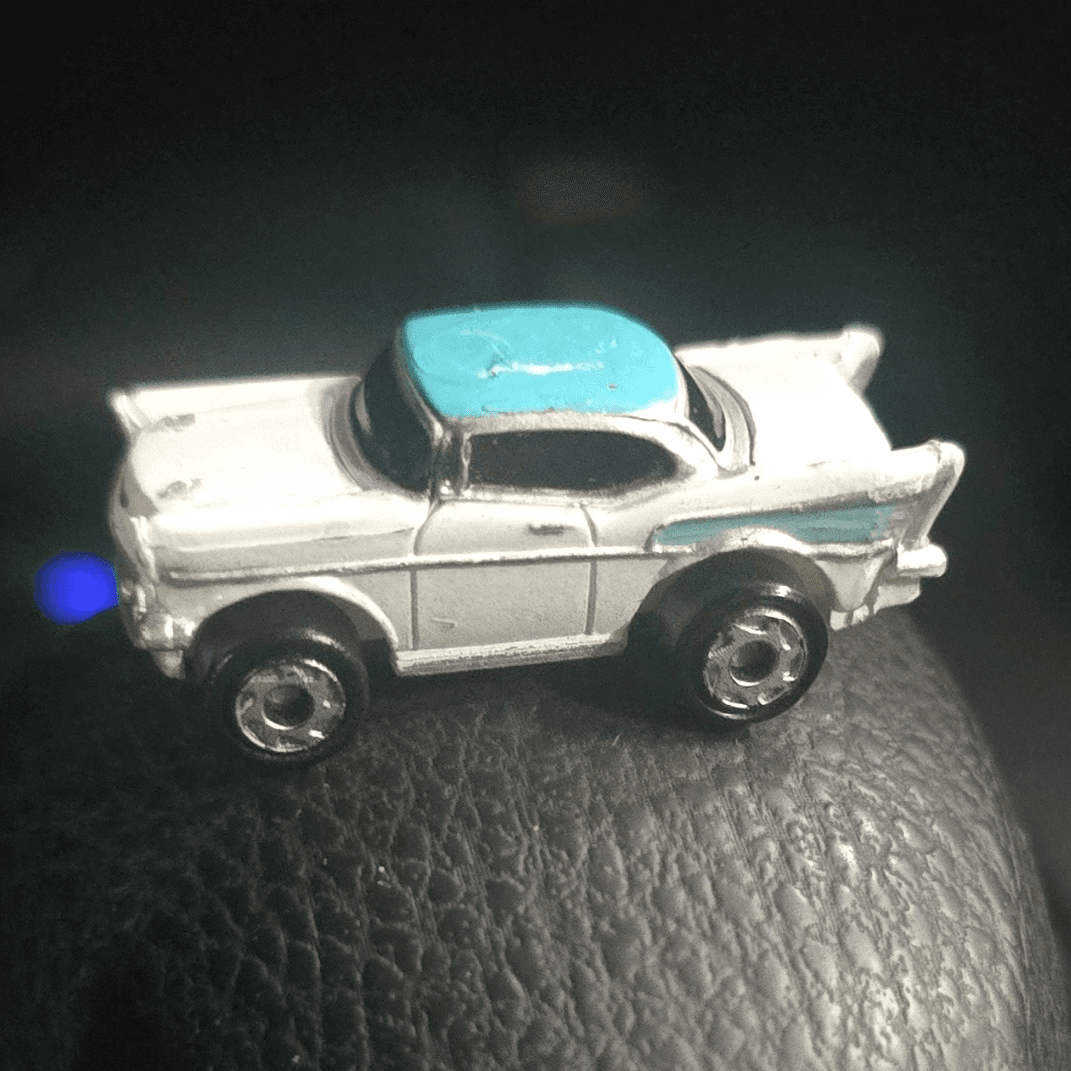 Diecast White Blue Toy Car